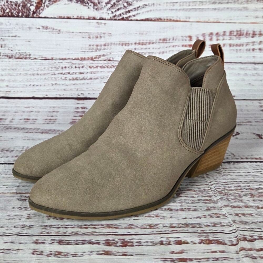 Dr. Scholl s Neptune Ankle Boots Women 7M Taupe Tan Earthy Neutral Basic Casual
